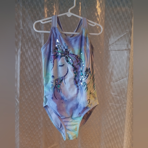 Wonder Nation Unicorn One Piece Swimsuit Size 7/8 - Picture 2 of 9
